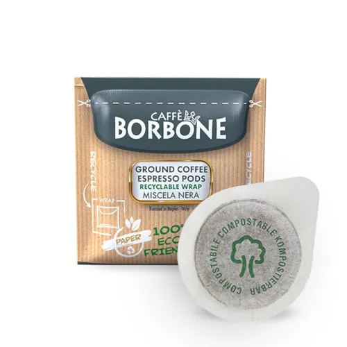 Caffè Borbone Cápsulas Compostables, Mezcla de Café Negra, Tueste Medio - 150 Cápsulas - Compatibles con el Sistema E.S.E. Cápsulas de Papel de 44 mm