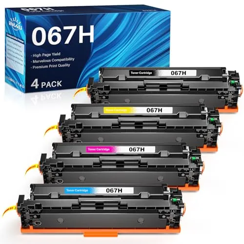 INK4U 067H Tóner Compatible para Canon 067 Toner 067H para Canon i-SENSYS LBP633Cdw LBP632Cdw LBP631Cw MF651Cw MF653Cdw MF654Cdw MF655Cdw MF656Cdw (Alto Rendimiento, con Chip)
