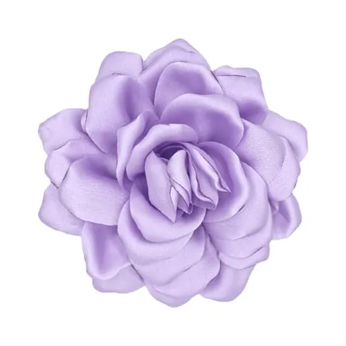 KEJOL Broche Flor, broche de rosa grande elegante, pasador de cabello, broches para mujeres, boda, fiesta, baile, uso diario (Lila Claro)