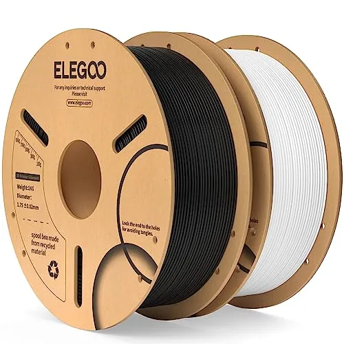 ELEGOO Filamento PLA 1.75 2KG Negro y Blanco