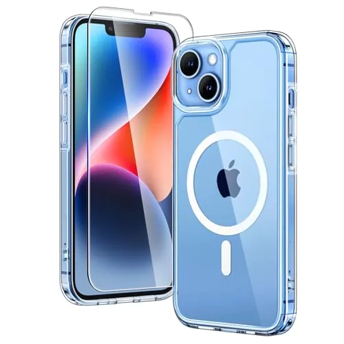 TAURI Funda Magnética para iPhone 13/14 6.1", Transparente