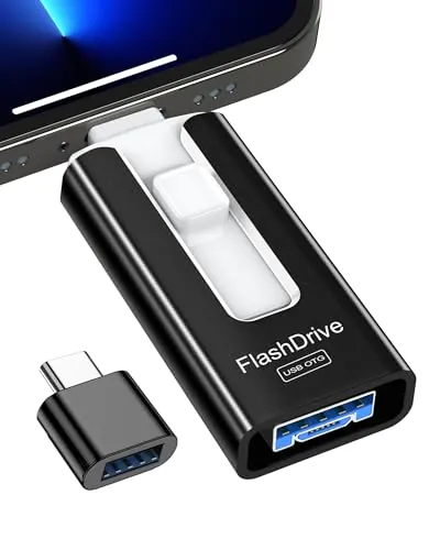 GNASEET 256GB Memoria Externa para Phone y Android, USB 3.0, Negro