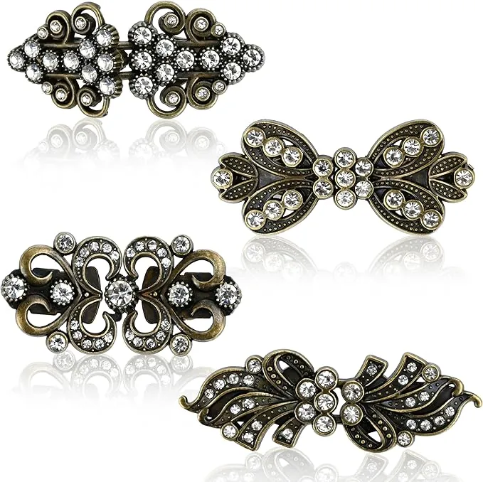 4 piezas de clip RCA, broches vintage para ropa de mujer y niña, cierre de chal, botones de perno apretado, cárdigan, cárdigan, suéter, cierre de chaqueta, bufandas, vestidos, camisas