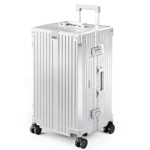 ALPHA CAMP Maleta Rígida de Viaje Grande 38x32x67CM Policarbonato y Marco de Aluminio TSA Candado con Ruedas Giratorias 66L Maleta con USB y Tipo C