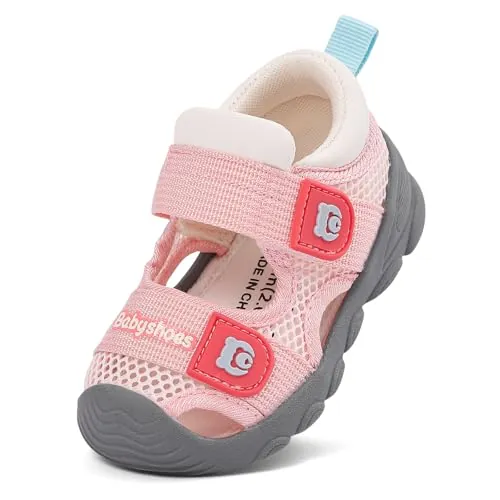 MASOCIO Zapatos Bebe Niña Verano Sandalias Primeros Pasos Bebé Respetuoso Zapatillas Respetuosas Calzado Antideslizante Talla 23 Rosa