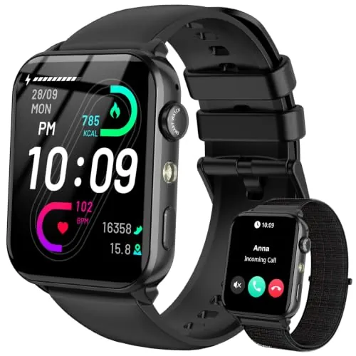Reloj Inteligente Mujer Hombre con Llamada,1,91" Smartwatch con Linterna,Pulsómetro,Podómetro,SpO2,Monitor Sueño,20 Días Autonomía,Impermeable IP68,110+Modos Deportivo,Reloj Deportivo para Android/iOS