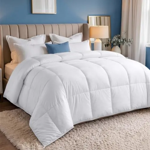 Utopia Bedding Edredón Acolchado 240x260 cm, Edredon Cama 180, Relleno Nórdico 200 gr/m² en 100% Microfibra (Blanco)