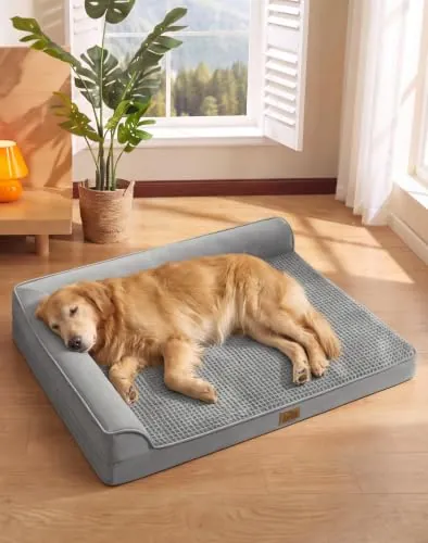 COZY KISS Cama Ortopédica para Perros Extra Grandes, XL 112x81x18cm Gris