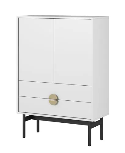 Selsey Stoon - Cómoda (2 Puertas, 2 cajones, 85 cm), Color Blanco