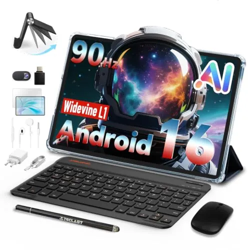 TECLAST P50T Tablet 11" con 10 Accesorios Android16, 90Hz 128GB+5TB 8000mAh