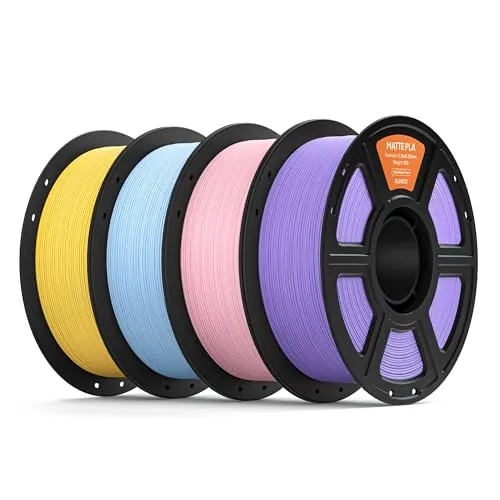 ELEGOO Filamento PLA MATE 1.75 4KG Amarillo Sol, Azul Hielo, Rosa Sakura, Morado Lavanda