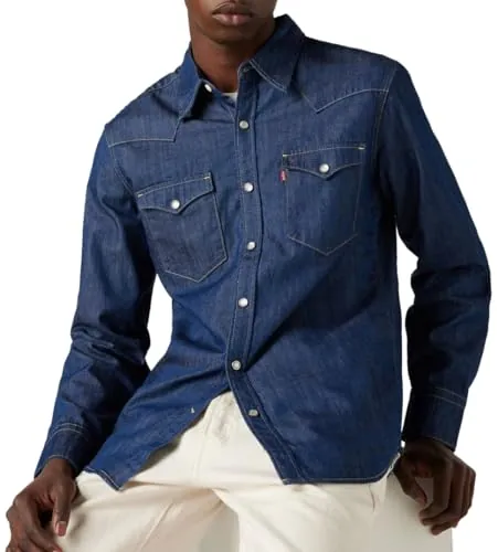 Levi's Barstow Western Standard Camisa Hombre, Indigo Rinse, XL