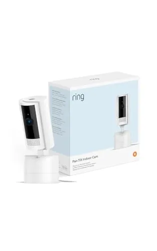 Cámara interior orientable Ring (Pan-Tilt Indoor Camera) | Cámara de seguridad con enchufe, para mascotas, orientable 360° en horizontal y 169° en vertical | Ring Protect gratis 30 días