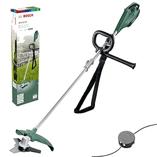 Bosch AFS 23-37 - Desbrozadora (Cuchilla de 3 Hojas, 3 Hilos de Corte, empuñadura Adicional, caperuza en Caja de cartón, Doble Sistema de Corte)