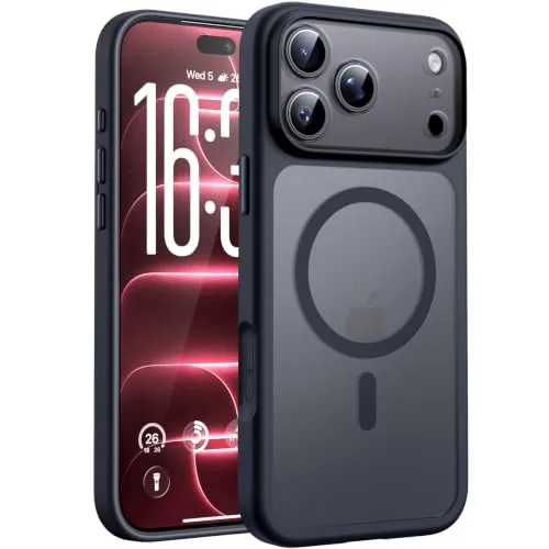 TOCOL Funda para iPhone 18 Pro, Compatible con MagSafe, Titanio Negro