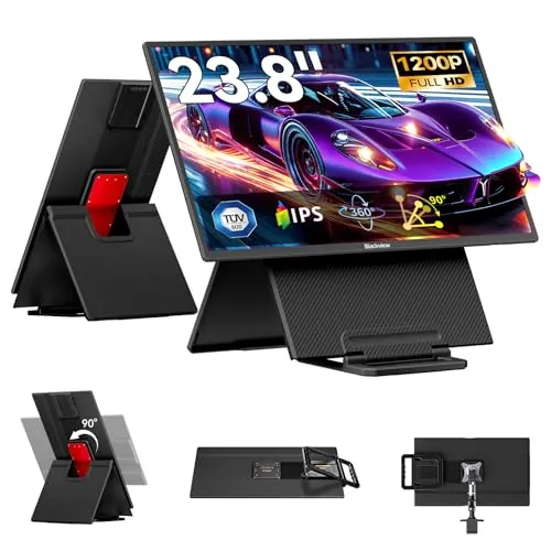 Blackview Portable Monitor, 23.8" 1080P FHD 100Hz, Monitor Gaming IPS, Soporte Ajustable Giratorio 90°, para Laptop, Desktop, MacBook, PS4/5, Compatible VESA