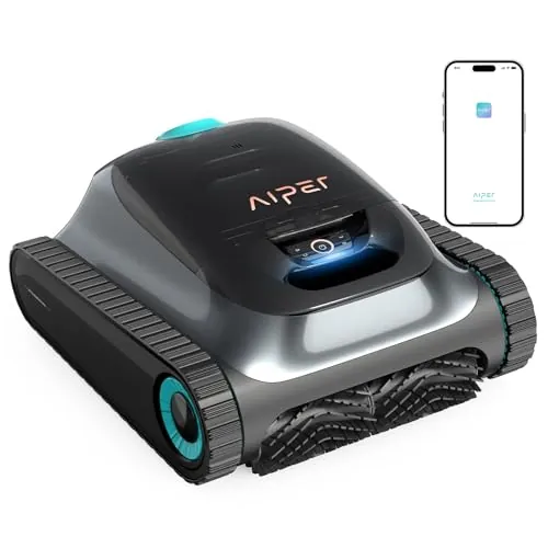 AIPER (2026) Scuba S1 Robot Piscina Limpiafondos y Paredes, Aspirador Piscinas Fondos con Batería Mejorada 270 min, Navegación Smart de Alta Precisión, Filtración Ultrafina + App y OTA, Negro