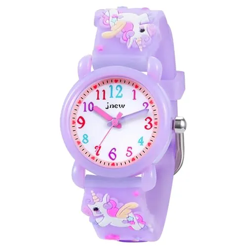 Vicloon Reloj Infantil de Pulsera Analógico para Niña - Pulsera de Silicona Suave con Cuarzo, Fácil de Leer y Aprender Las Horas