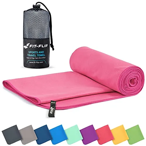 Fit-Flip Toalla Microfibra, para el Gimnasio y la Playa, compacta