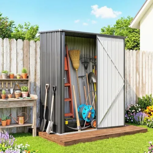 Outsunny Caseta de Jardín Exterior 1,34 m² 161,5x94,5x196 cm Negro Carbón