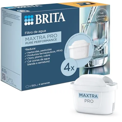 BRITA Cartuchos de filtro de agua MAXTRA PRO Pure Performance - Pack 4