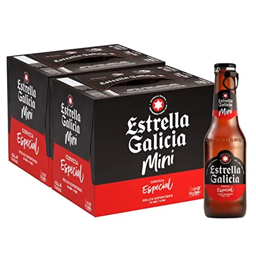 Estrella Galicia Especial Mini - Cerveza Lager Premium, Pack de 24 Botellines x 20 cl, Sabor Ligero y Equilibrado, Galardonada Internacionalmente, 5,5% Volumen de Alcohol