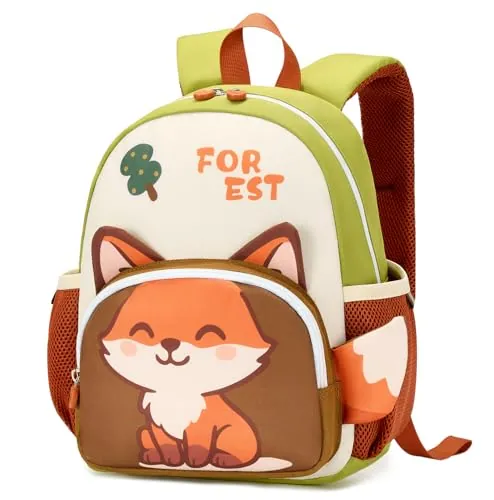 PROTAURI Mochila Infantil Niño 3-7 Años 11.6L Silbato, Zorro Design