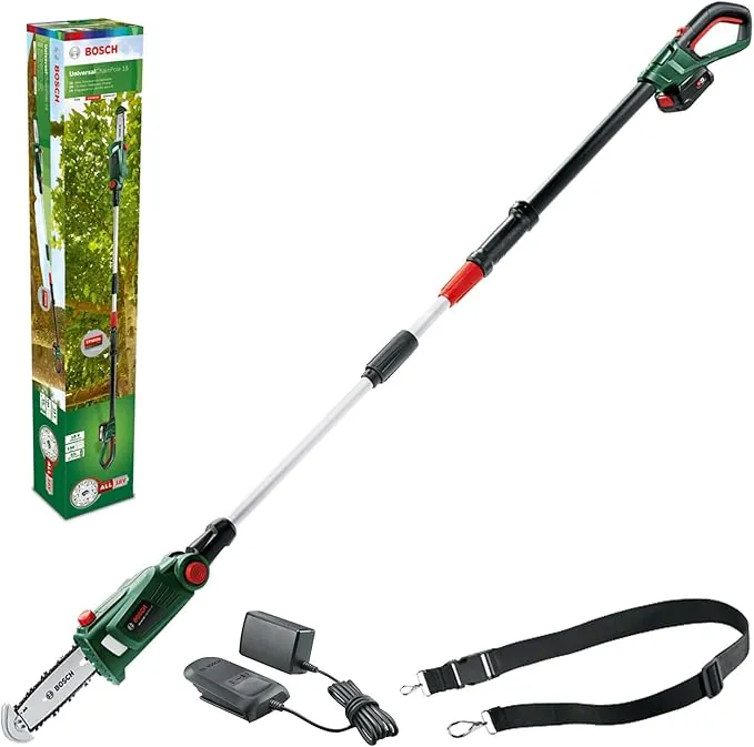 Bosch Sierra telescópica a batería UniversalChainPole 18 (2 baterías, sistema de 18 V, en caja de cartón)