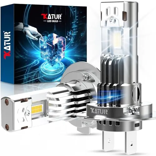 Bombillas LED H7 40000LM, 200W 800% Luminosa 6000K Blanco, Bombilla H7 LED con Ventilador de Refrigeración, Diseño Mini 1:1 Plug & Play, Lote de 2