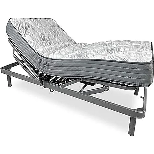 DUÉRMETE Online Pack Cama Eléctrica Articulada Reforzada Ergomax con Colchón Viscoelástico Dorsaltec, Gris Antracita, 90 x 190 cm
