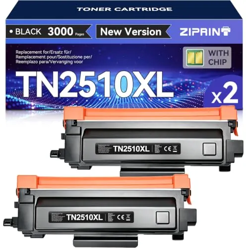 ZIPRINT TN2510XL Compatible con Brother HL-L2400DWE MFC-L2800DW para TN2510