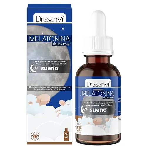 DRASANVI Melatonina Pura de 1,9 mg |Ayuda a Conciliar el Sueño| Potente Antioxidante| Ayuda en la Producción de la Hormona del Crecimiento (GH)| Rápida Absorción| Envase 50 ml= 31 Días| Sabor Limón