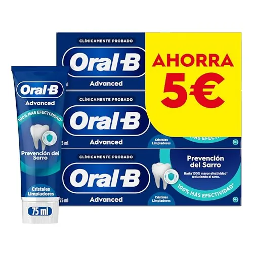 Oral-B Advanced Prevención del Sarro Pasta de Dientes, Pack Ahorro 3x75ml