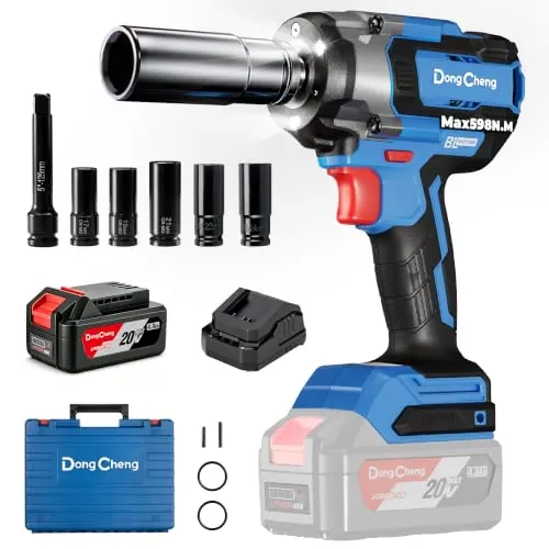 DongCheng Llave de Impacto Inalámbrica 20V 4.0Ah Batería 800 Nm de Par
