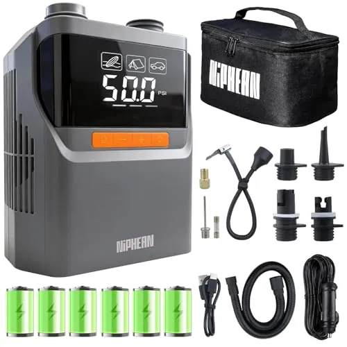 Niphean Inflador Eléctrico Sup con Batería 50 PSI, Portátil para Inflables
