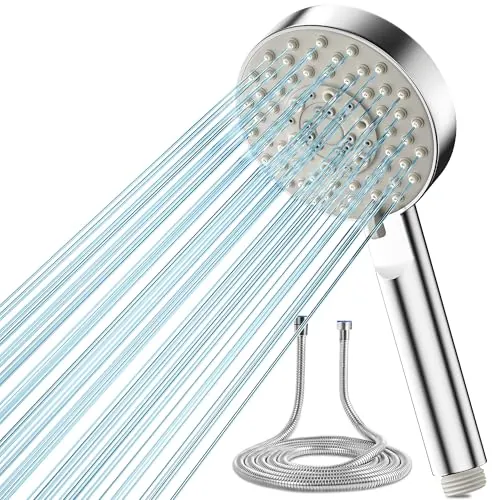 Magichome Alcachofa de Ducha Alta Presión Turbo con Manguera 2m y 5 Modos
