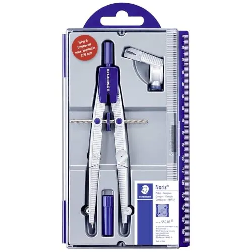 STAEDTLER Noris 550 Compás escolar metal – ajuste rápido, Ø 395 mm