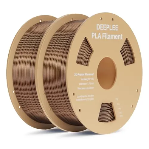 DEEPLEE Metal PLA 1.75 mm, Pack 2 x 1 kg, Bronce Antiguo