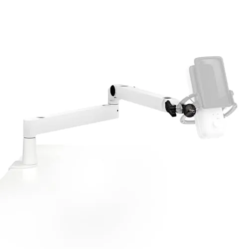 Elgato Wave Mic Arm LP White - brazo articulado prémium de perfil bajo con ranuras, abrazadera de mesa, montura versátil y totalmente ajustable, ideal para podcasts, streaming, juegos, oficina