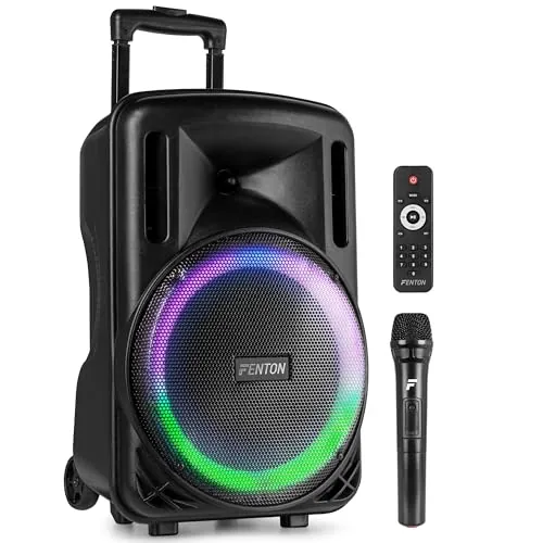 Fenton FT12LED - Altavoz Activo Bluetooth USB 12" 700W Color Negro