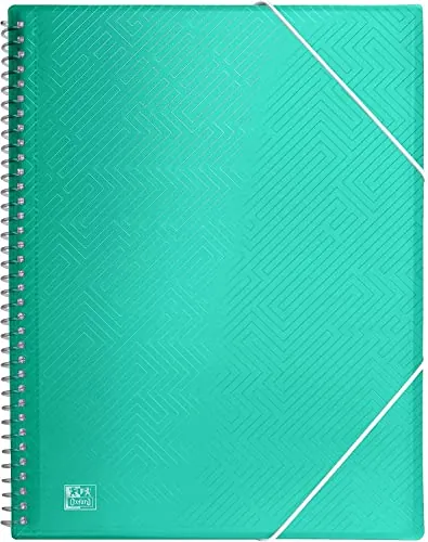 Oxford, Carpeta de Fundas Plástico A4, 30 Fundas Transparentes, Color Turquesa