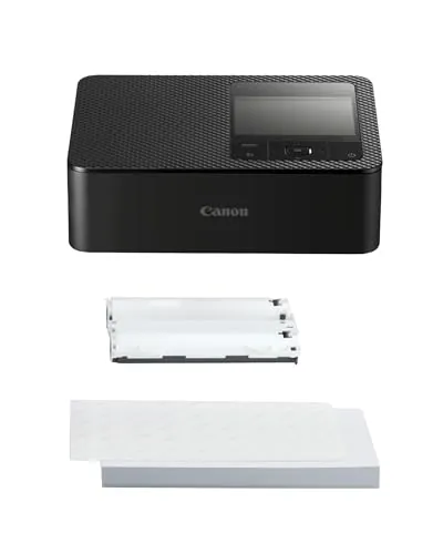 Canon Kit de Papel para Impresora fotográfica portátil SELPHY CP1500, Negro - Impresora Bluetooth inalámbrica con Accesorios - Compacta y Ligera - con 54 Hojas de Papel 4x6