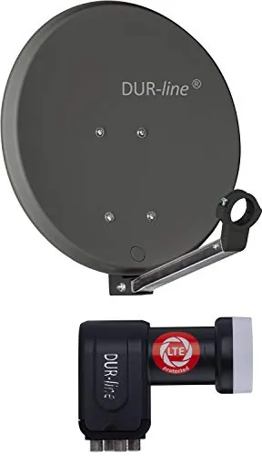 'Durable de Line DSA 40 cm antracita "DVB-T2 alternativa Trade-Shop rígida de aluminio Espejo – [ – Antena parabólica, parabólica, camping, balcón, Mini, Boot]