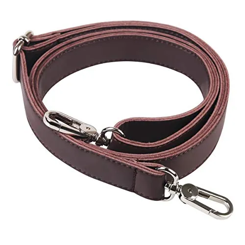 BOMKEE Correa de Cuero para el Hombro Reemplazo Universal de 61 Pulgadas Ajustable para el Bolso Bandolera maletín Bolso Mensajero Monedero Cartera Bolso Bandolera Correas (Marrón)