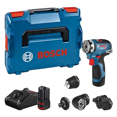 Bosch Professional 12V System atornillador a batería GSR 12V-35 FC - FlexiClick System (incl. 2 baterías 3.0Ah, cargador rápido GAL 12V-40, 4 adaptadores, L-BOXX)