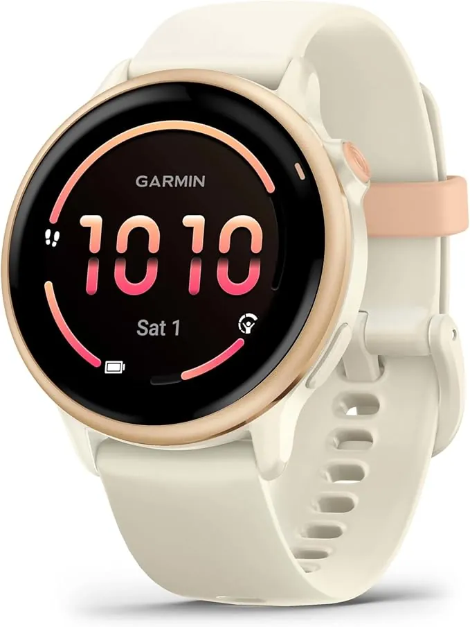 Garmin Vívoactive 6, Smartwatch con GPS, Pantalla AMOLED, Funciones de Salud, Entrenamientos de Movilidad, Entrenamiento avanzado del sueño y hasta 11 días de autonomía,Blanco Rosado,Amazon Exclusive