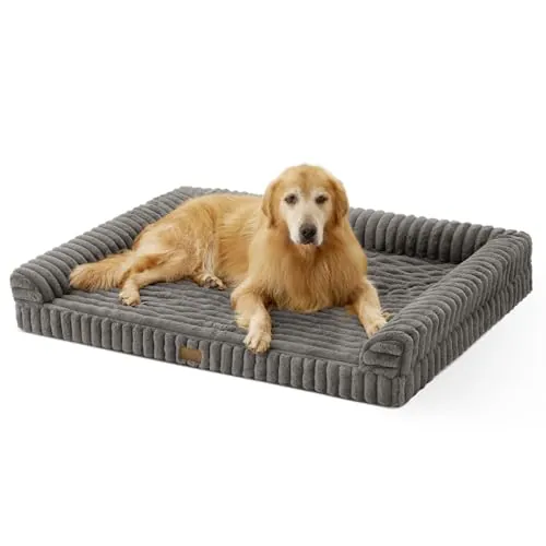 COZY KISS Cama Ortopédica para Perros Grandes, Lavable, 122x89x19cm, Gris