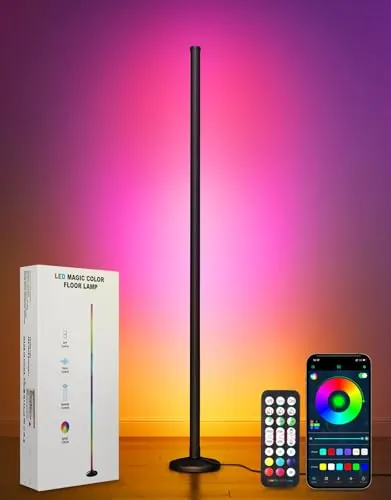 OUTON Lampara de Pie LED, RGBCW Regulable Lámpara de Pie con Control Remoto