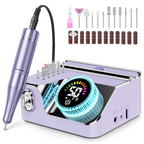 Urbuti Torno Uñas 50000 RPM 50 Niveles Velocidad 12 Cabezales Blanco (Morado)