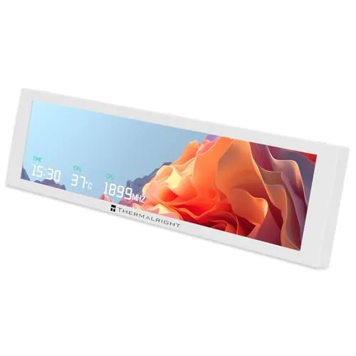 Thermalright Trofeo Visión 9.16 LCD Blanco pantalla IPS magnética de 9,16 Pulgadas, resolución 1920x480, atraído magnéticamente a la superficie del chasis, visualización de imagen/vídeo DIY